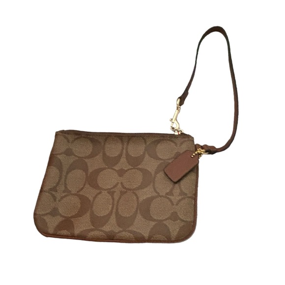 NWOT COACH WRISTLET SIGNATURE COATED CANVAS WITH LEATHER COACH - Picture 2 of 4